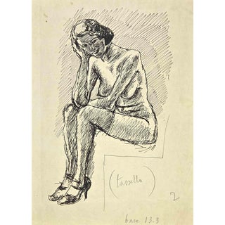 Mino Maccari, Nude, Drawing, 1932 For Sale