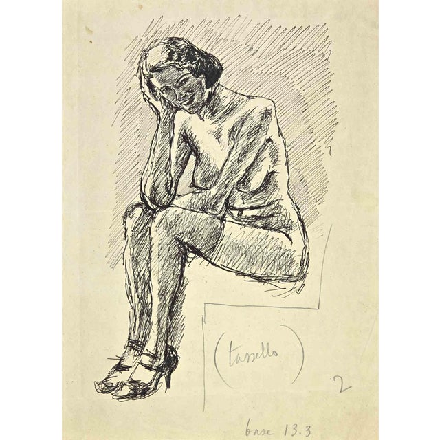 Mino Maccari, Nude, Drawing, 1932 For Sale