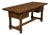 French 1800s Walnut Desk with Three Drawers, Carved Floral Motifs and Patina For Sale