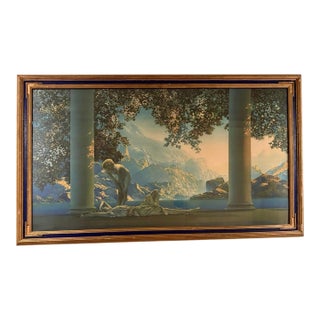1920s Maxfield Parrish “Daybreak” House of Art Color Lithograph in Period Frame For Sale