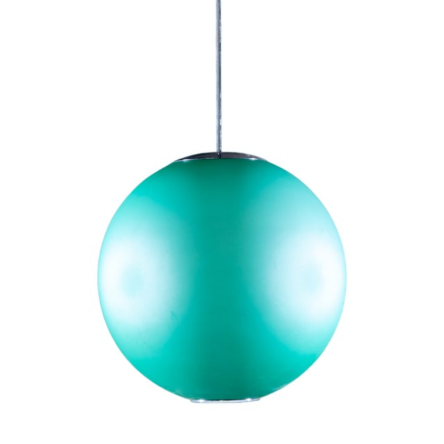 Italian Turquoise Ceiling Lamp by Fontana Arte For Sale