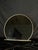 Glass Large Cream Framed Round Mirror With Sculptural Base, 45” X 40” For Sale - Image 7 of 8