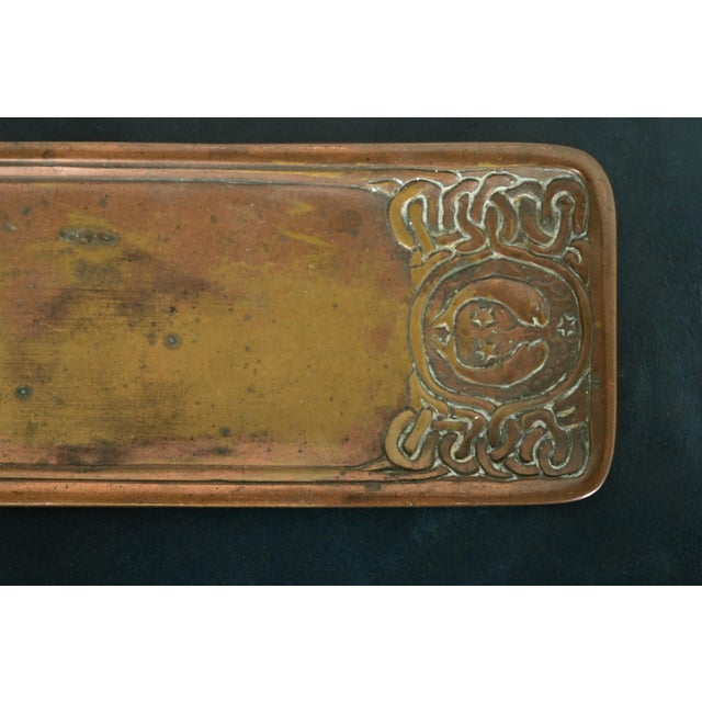 Bronze Tiffany Studios New York Zodiac Pattern Bronze Pen Tray For Sale - Image 8 of 12