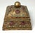 Small Square Belladonna Hand Made Jeweled Casket Box Made in Canada. 4 1/4” x 4 1/4” x 3 1/2” tall marked on the inside...