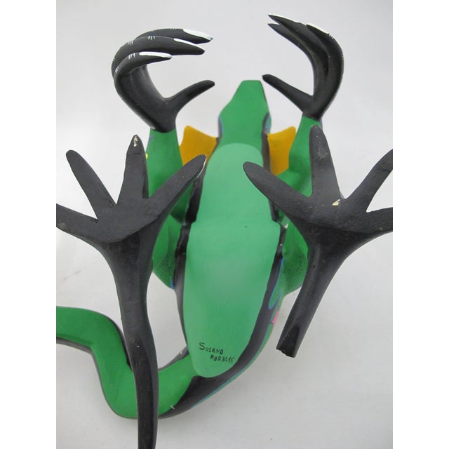 Oaxacan Alebrije Lizard Wood Carving Mexico Folk Art Figure Sculpture For Sale - Image 15 of 17