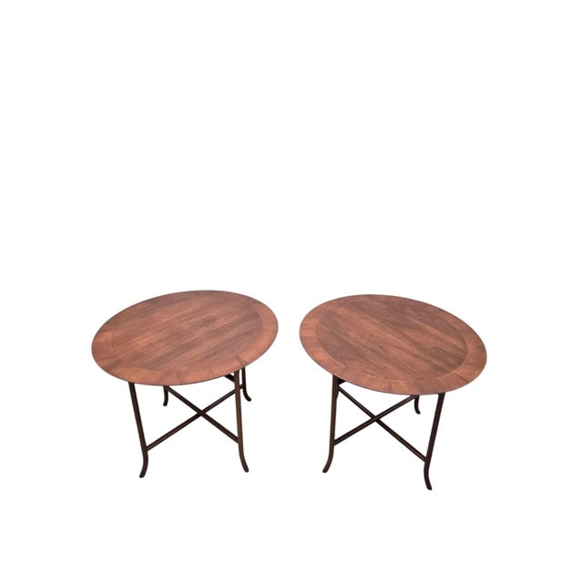 Mid-Century Modern MCM Widdicomb Walnut Occasional Tables by t.h. Robsjohn-Gibbings – Pair For Sale - Image 3 of 11
