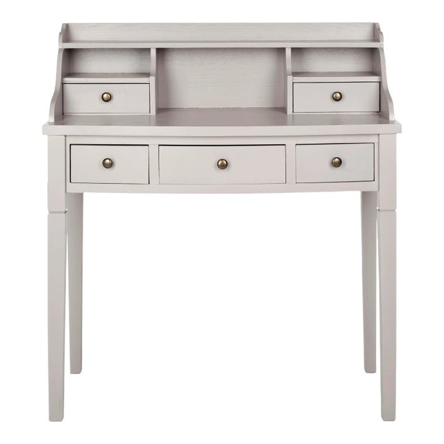 Five Drawer Writing Desk in Quartz Grey For Sale