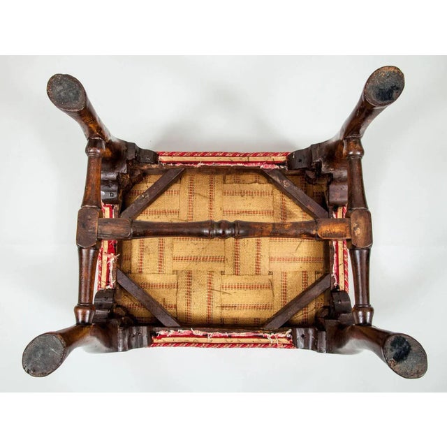 Brown Antique Queen Anne Style Walnut Stool For Sale - Image 8 of 9