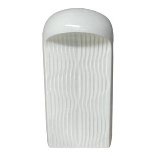 Furstenberg White 70s Op Art Deco Style Vase For Sale