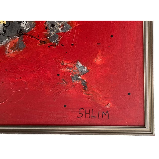 Abstract Mid 20th Century Sylvia Shlim Mixed Media Collage "All That Jazz", Framed For Sale - Image 3 of 9