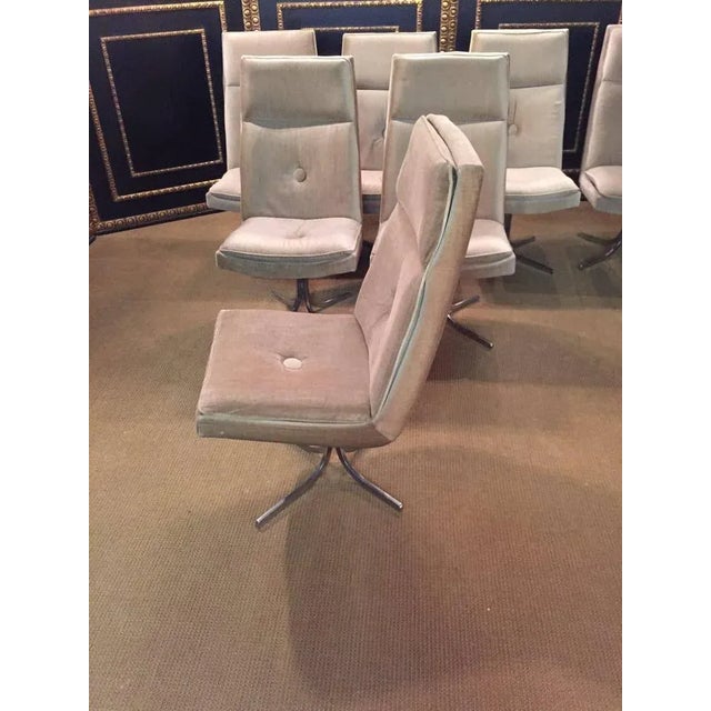 Textile Bauhaus Style Dining Chairs, Germany, 1970s, Set of 10 For Sale - Image 7 of 10