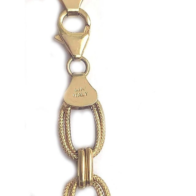 Mid 20th Century Mid 20th Century Smoky Quartz Fancy Oval Link 14k Yellow Gold Lariat Necklace For Sale - Image 5 of 6