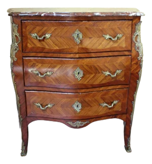 Later 19th Century Louis XV Style French Marble Top Commode