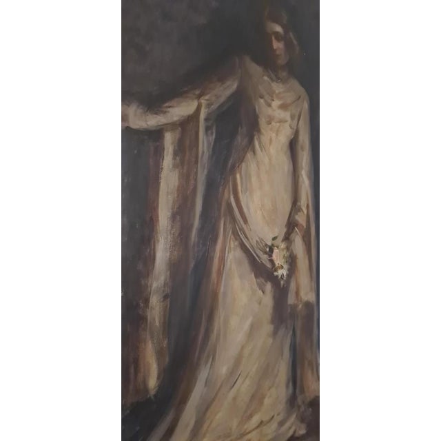 Wonderful oil portrait on canvas, early 1900s era, made by the painter Ernestina Mak Orlandini. The portrait depicts a...