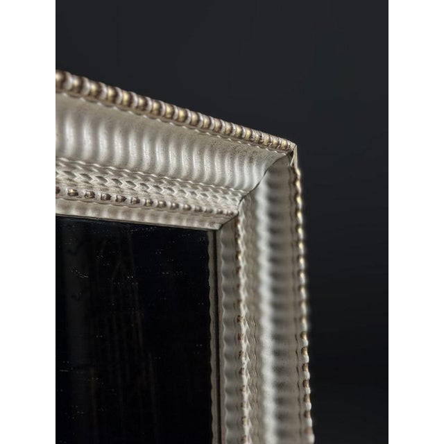 French Mirror in Ribbed White Frame, 1890s For Sale - Image 4 of 13