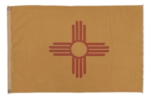 Distressed Cotton New Mexico State Flag, Vintage Style