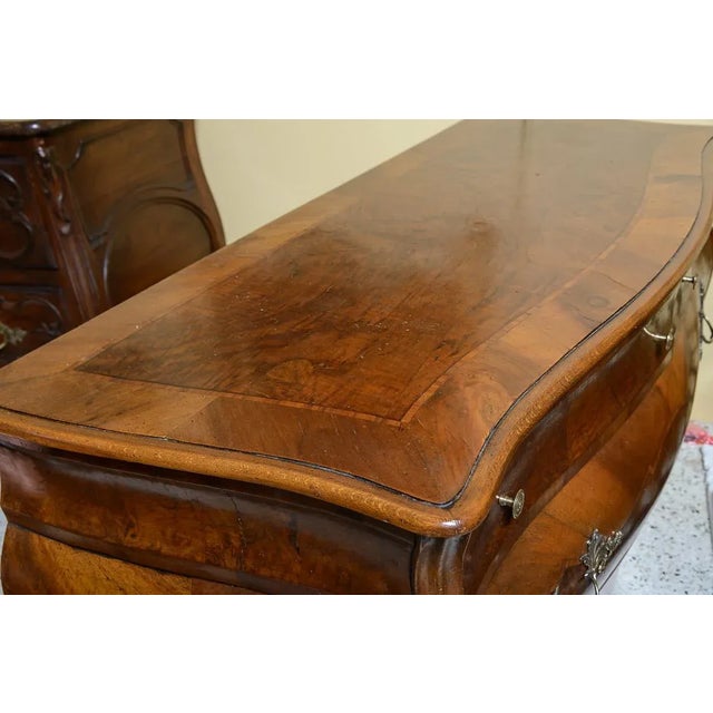 Brown Italian Walnut Bombe Chest For Sale - Image 8 of 10