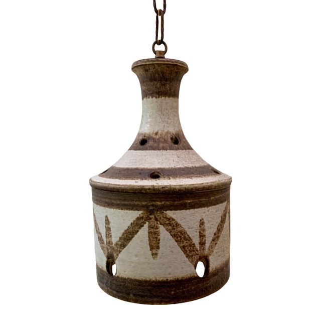 Jette Helleroe for Axella Stoneware Pendant Light - Danish Modern - 1960s For Sale