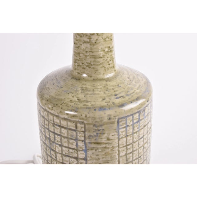 1960s Danish Modern Palshus Table Lamp with Grid Decor and Lampshade, 1960s For Sale - Image 5 of 9