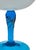 Mid-Century Modern Mid-20th Century Empoli-Style Opaline Glass Compote With Hand Blown Blue Glass Stem and Foot For Sale - Image 3 of 4