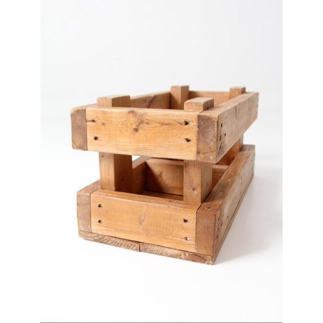 Brown Vintage Industrial Wood Crate With Divided Interior For Sale - Image 8 of 15