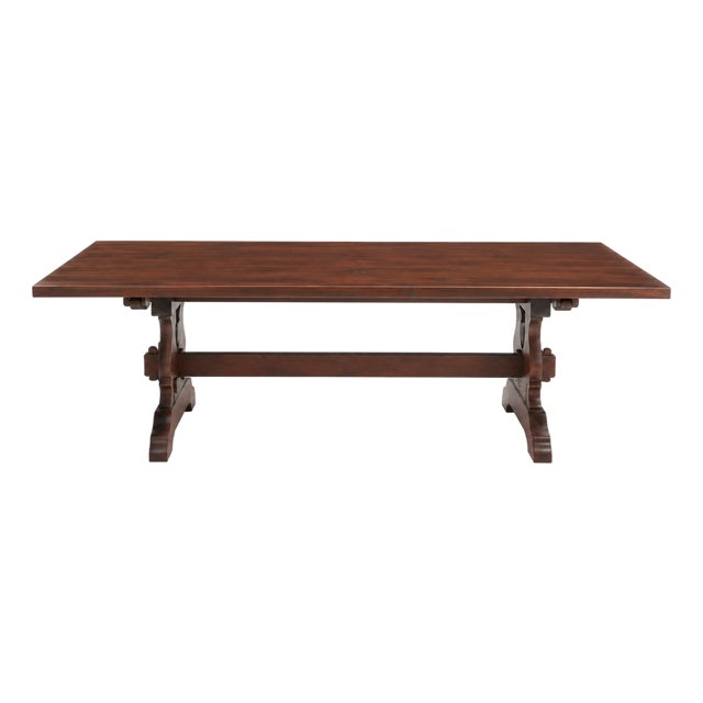 Antique Wood Trestle Dining Table For Sale