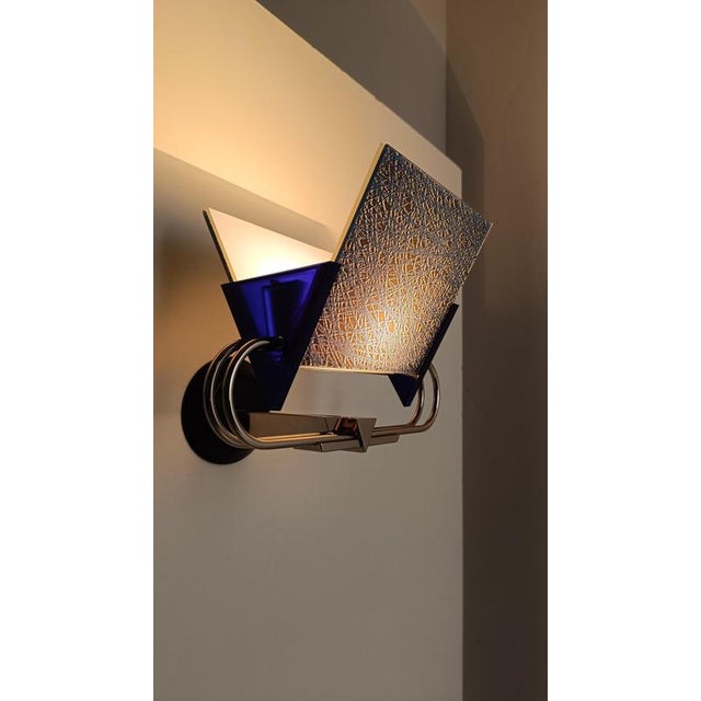 Italian Post Modern Sconce attributed to Perry A. King & S. Mirand for Arteluce, 1980s For Sale - Image 12 of 18