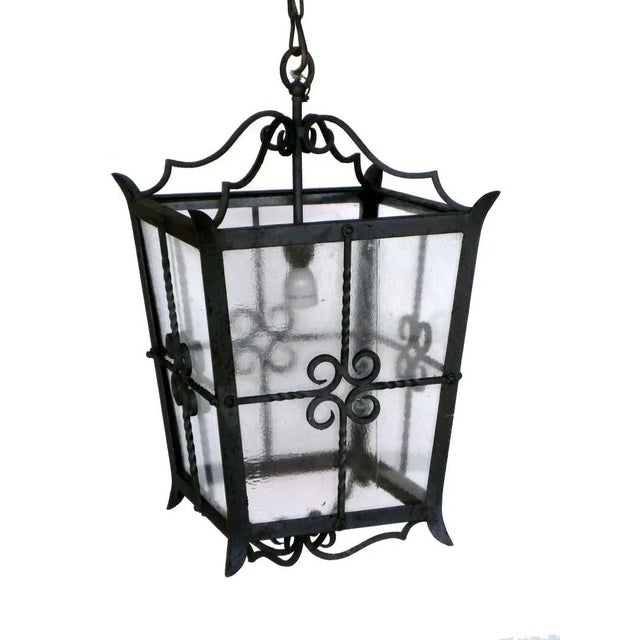 1960s Mid-Century Large Italian Wrought Iron Ceiling Lamps, Set of 2 For Sale - Image 5 of 9