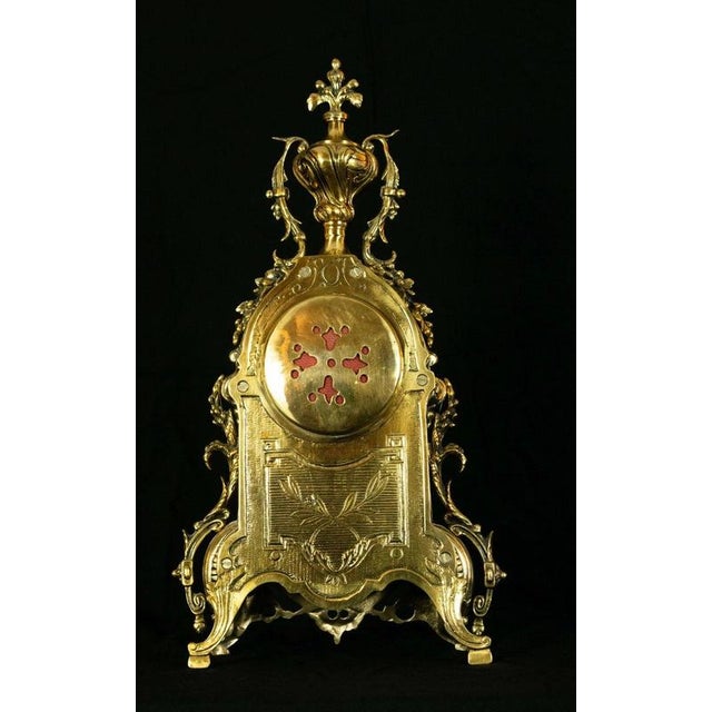 Vintage Brass Mantel Clock with Franz Hermle Movement from Robert Grant, London, 1960s For Sale - Image 10 of 13