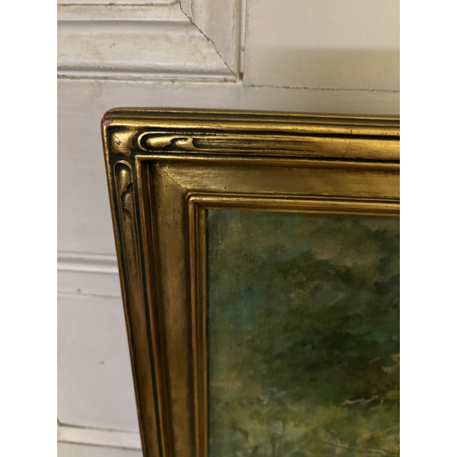 1920s Vintage Oil Painting of an Adirondack Cabin, Framed For Sale In Philadelphia - Image 6 of 8