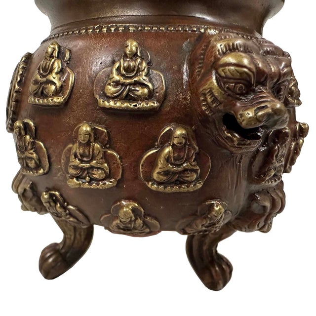 Mid-20th Century Tibetan Brass Tripod Incense Burner For Sale - Image 10 of 12