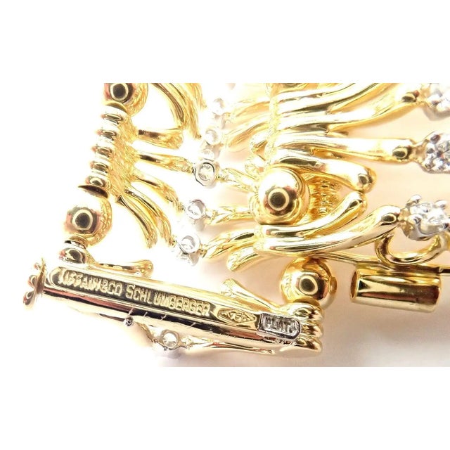 Early 21st Century Tiffany & Co. Jean Schlumberger Diamond Yellow Gold and Platinum Hands Bracelet For Sale - Image 5 of 12