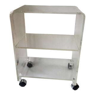 Vintage Lucite Mid Century Cart Bar For Sale