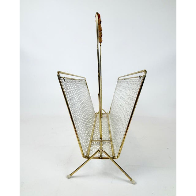 Mid-Century Modern Magazine Rack with Bamboo Handle, 1960s For Sale - Image 6 of 9