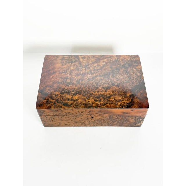 Large 20th Century Brown Burl Wood Box, France For Sale - Image 10 of 11