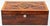 American Marquetry Writing Box, 19th century, the top with geometric starburst inlay of maple, ebony, rosewood, and burl...