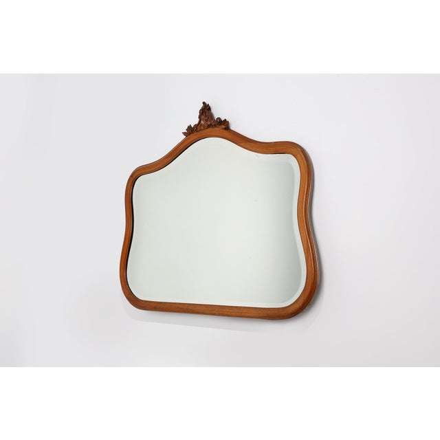 Belgian Louis XV Style Carved Oak Mirror, 1950s For Sale - Image 4 of 11