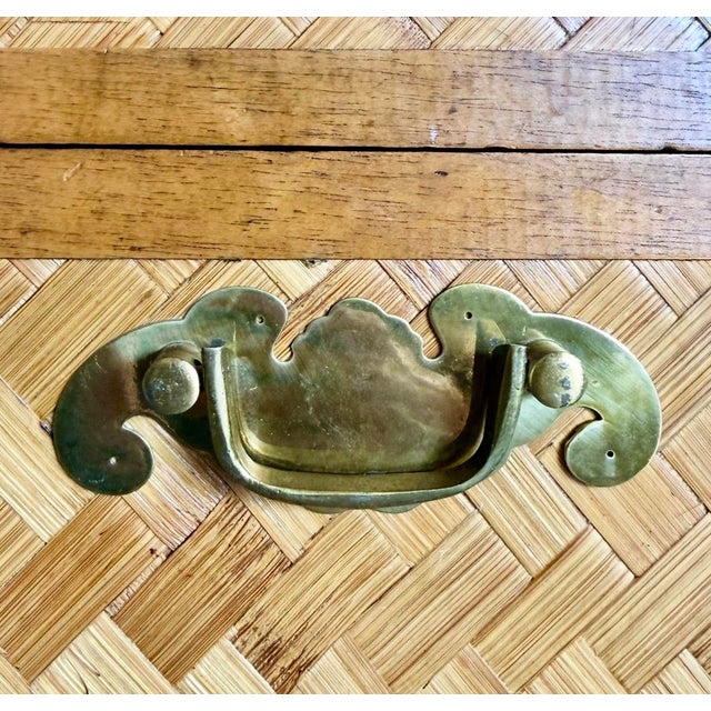 Brown Set of 2 Asian Bamboo & Woven Rattan Trunks From 70's For Sale - Image 8 of 13