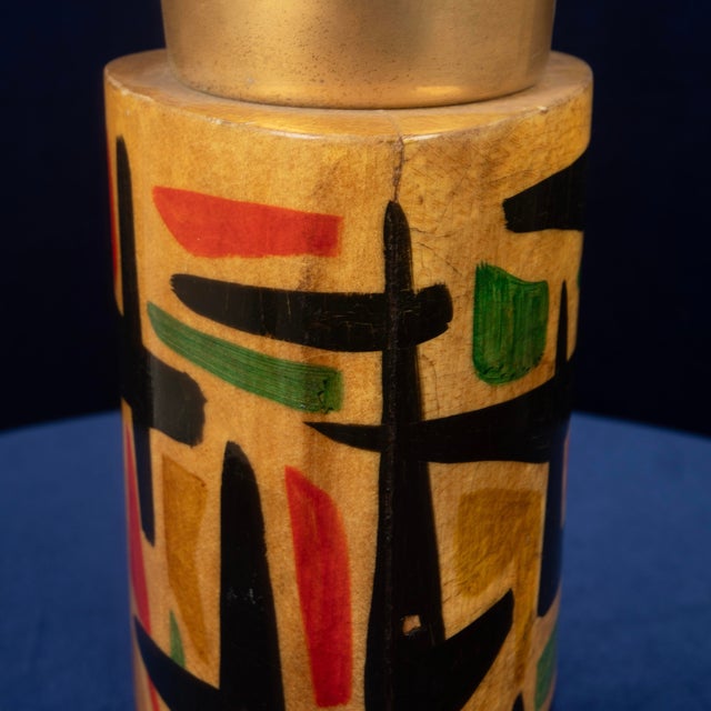 Mod. 796D Parchment Thermos with Abstract Decoration by Aldo Tura, 1940 For Sale - Image 11 of 18