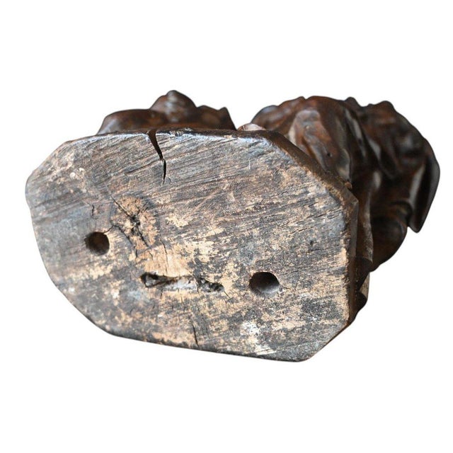Antique Wooden Statue, 1600s For Sale - Image 10 of 11