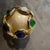 Metal 1980s Costume Jewelry Gilt Metal and Cabochon Glasses Italian Clip-on Earrings For Sale - Image 7 of 12