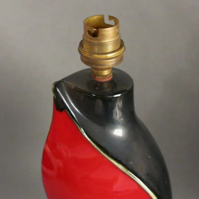 Black French Ceramic Table Lamp from Vallauris, 1950s For Sale - Image 8 of 10