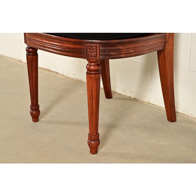 Karges Style French Regency Louis XVI Carved Solid Teak and Cane Back Dining Chairs, Set of Six For Sale - Image 11 of 14