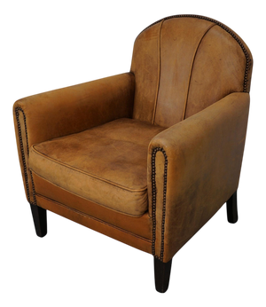 Vintage Dutch Cognac Leather Club Chair