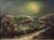 Oil on canvas, rural night scene, Ovidio Manetti, 20th century Evocative oil on canvas painting depicting a countryside...