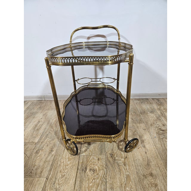 Vintage French Bar Cart from Maison Jansen, 1960s For Sale - Image 8 of 18
