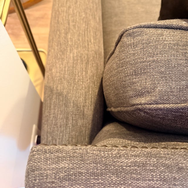 Brown Bernhardt Roll Arm Sofa With Chaise For Sale - Image 8 of 12