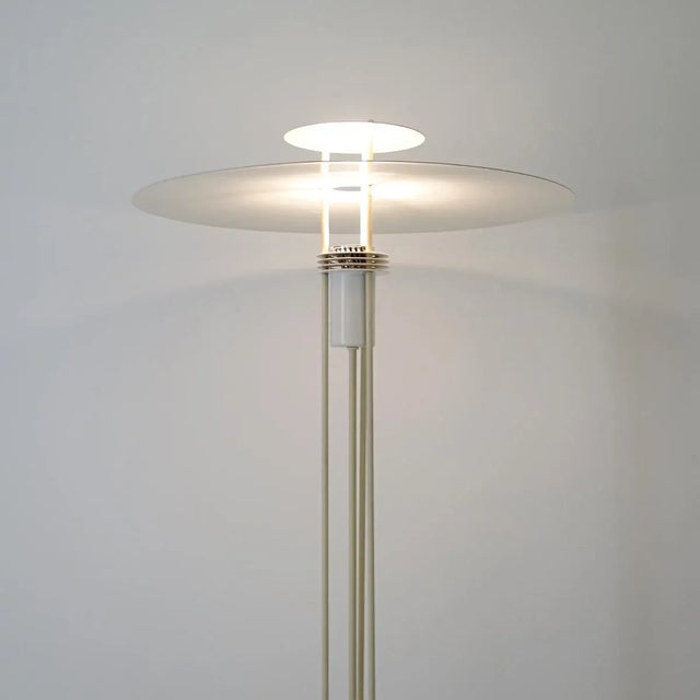 Metal Mid-Century Modern White Steel Floor Lamp from Frandsen For Sale - Image 7 of 10