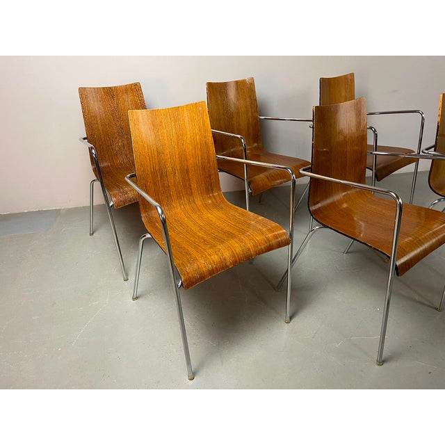 Mid-Century Modern Wengé Dining Chairs attributed to Thonet, Germany, 1990s, Set of 6 For Sale - Image 6 of 18