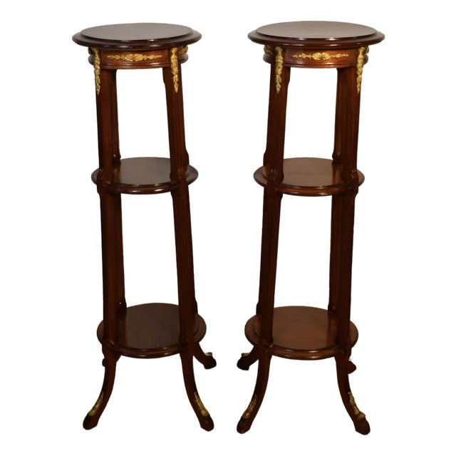1930s Pair of French Mahogany Pedestals / Columns For Sale
